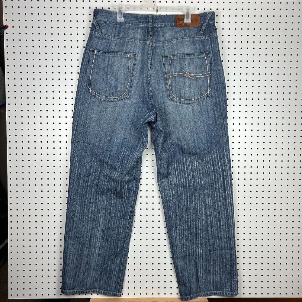 Phat Farm‎ Y2K Jeans 38x33 Grunge Punk Blue 90s Streetwear Skate Baggy Logo